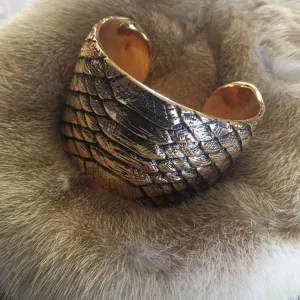 Snakeskin Cuff Bracelet by Saint Laurent