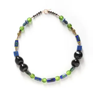 Spirituality - Kukui Nuts, Lapis, Glass Beads, and 14k Gold-Filled Necklace - Ann Friedman Collection