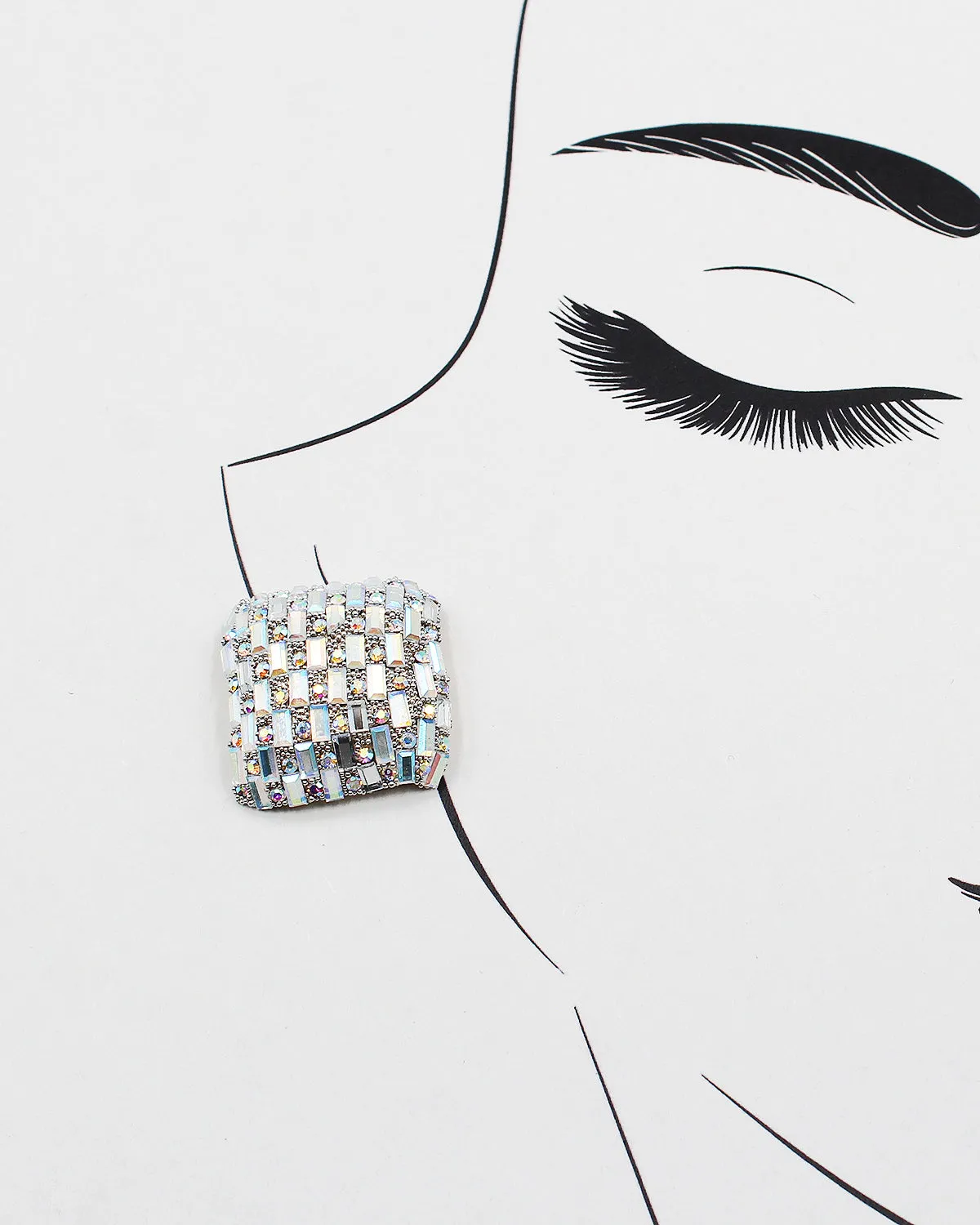 Square Jumbo Sparkle Stud Earrings