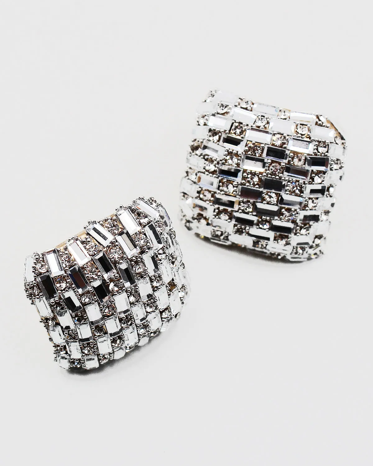 Square Jumbo Sparkle Stud Earrings