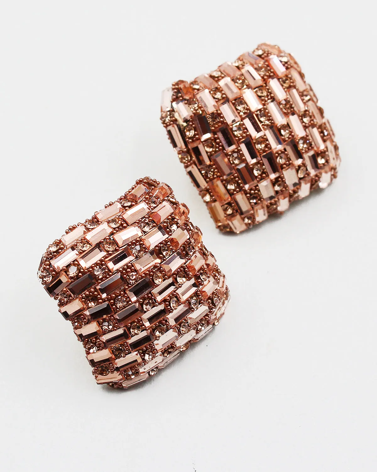 Square Jumbo Sparkle Stud Earrings