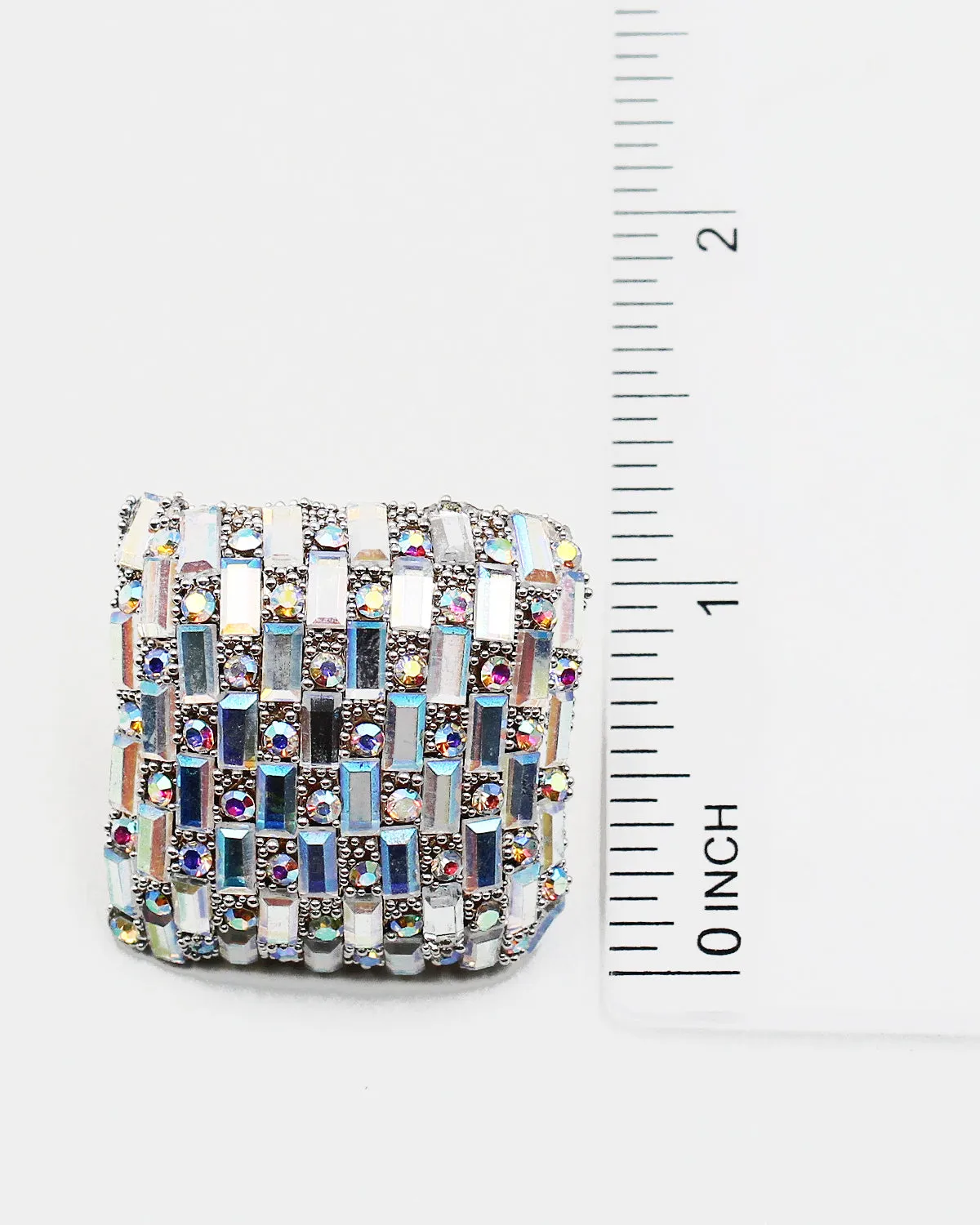 Square Jumbo Sparkle Stud Earrings
