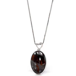 Sterling Silver Freeform Australian Boulder Opal Bezel Set Necklace