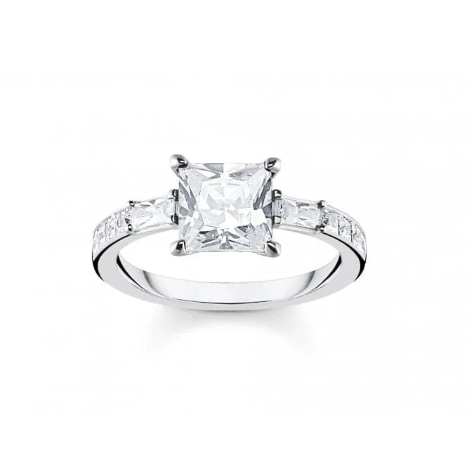 Sterling Silver White Stones Ring TR2380-051-14