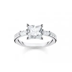 Sterling Silver White Stones Ring TR2380-051-14