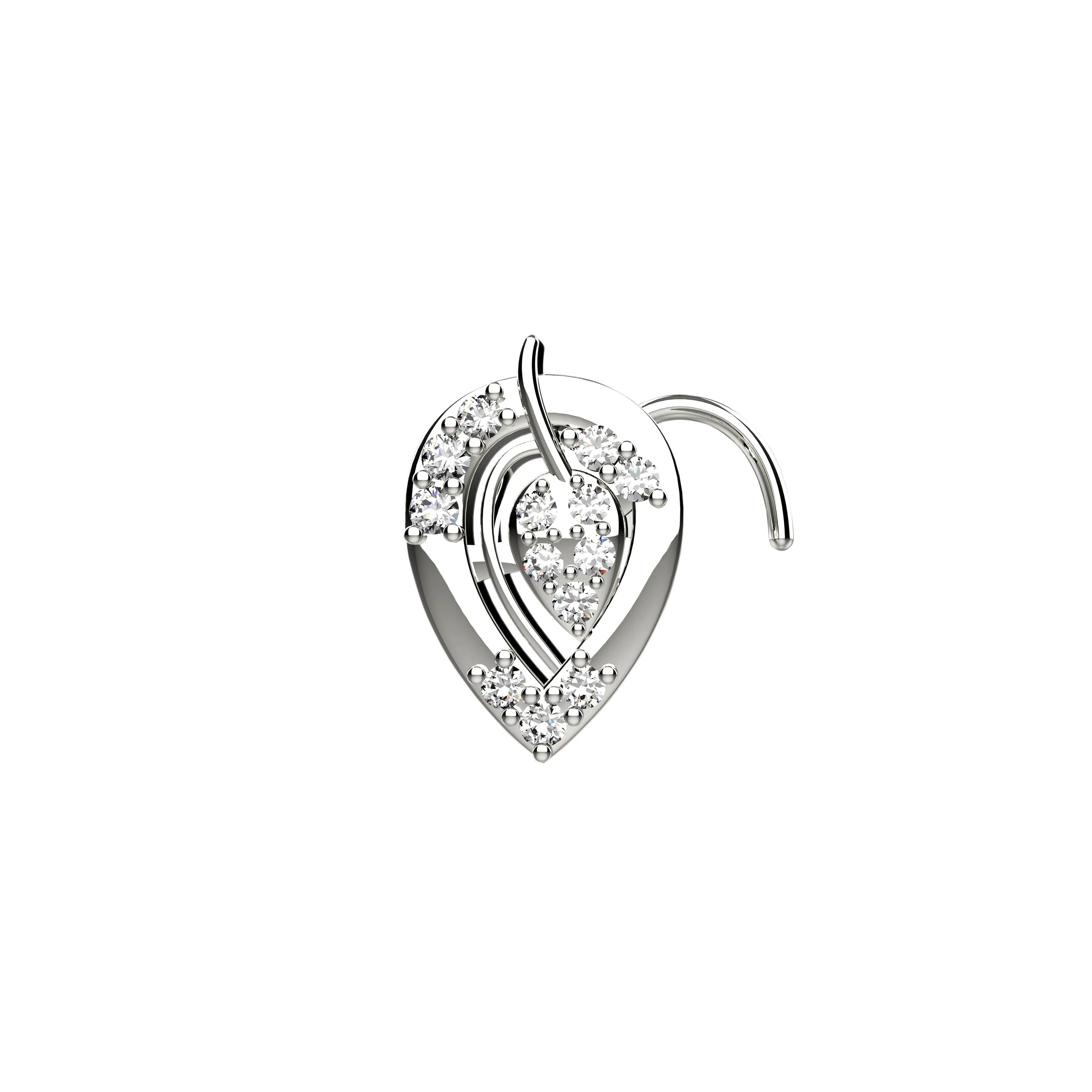 Traditional Leaf Nose Stud – Elegant Gold Nose Ring Design