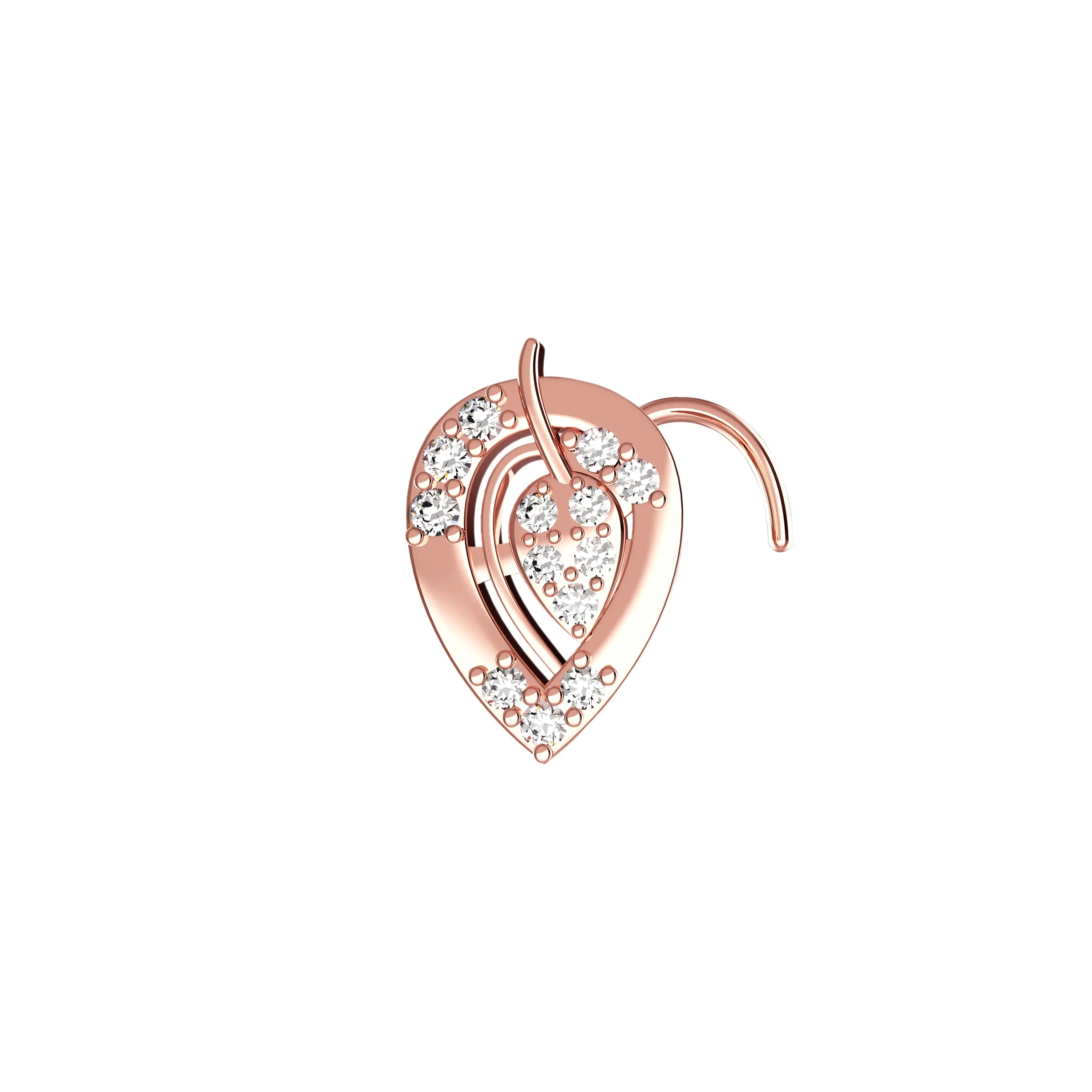 Traditional Leaf Nose Stud – Elegant Gold Nose Ring Design