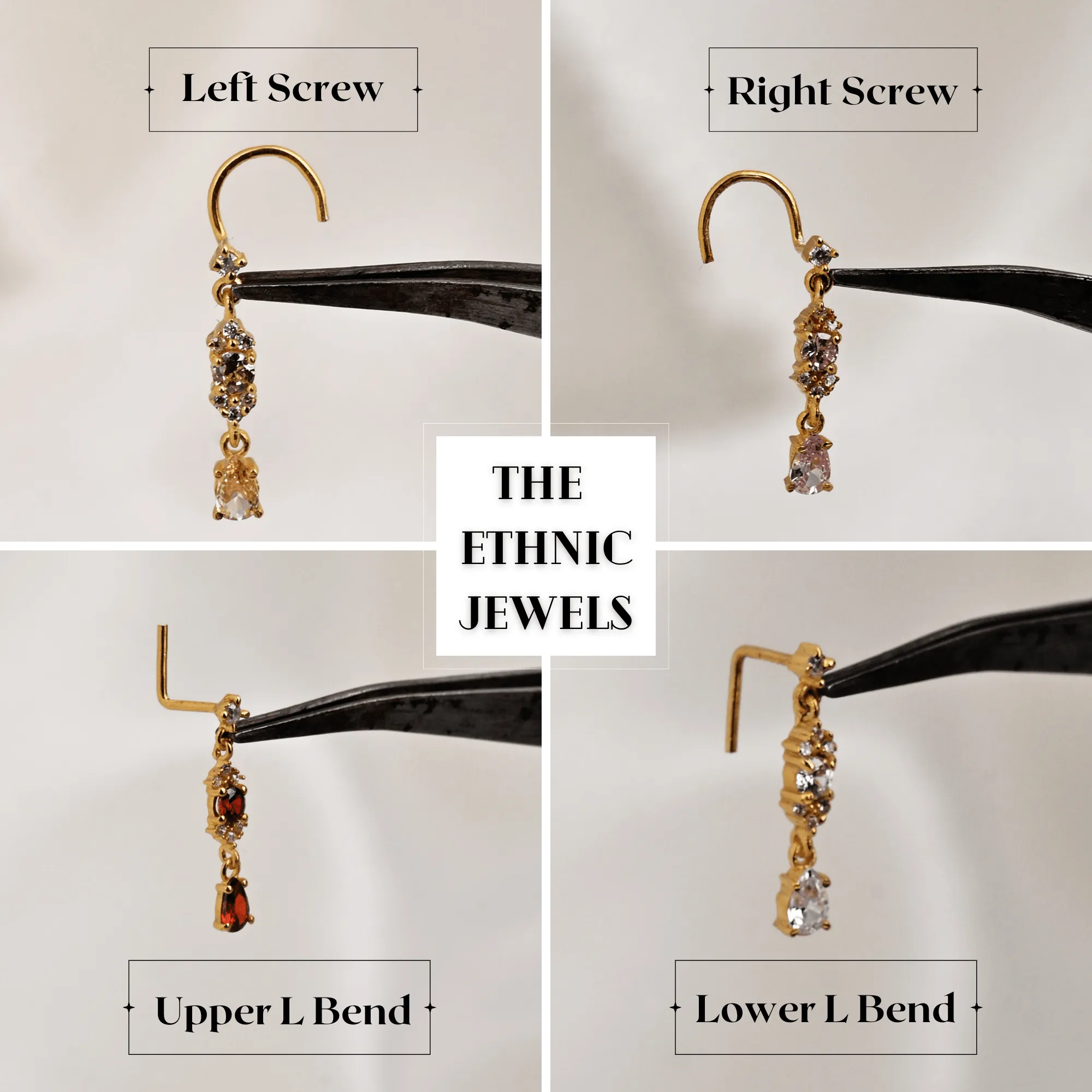 Traditional Leaf Nose Stud – Elegant Gold Nose Ring Design