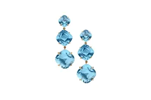 Triple Blue Topaz Earrings