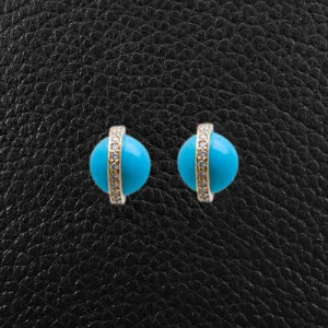 Turquoise & Diamond Earrings