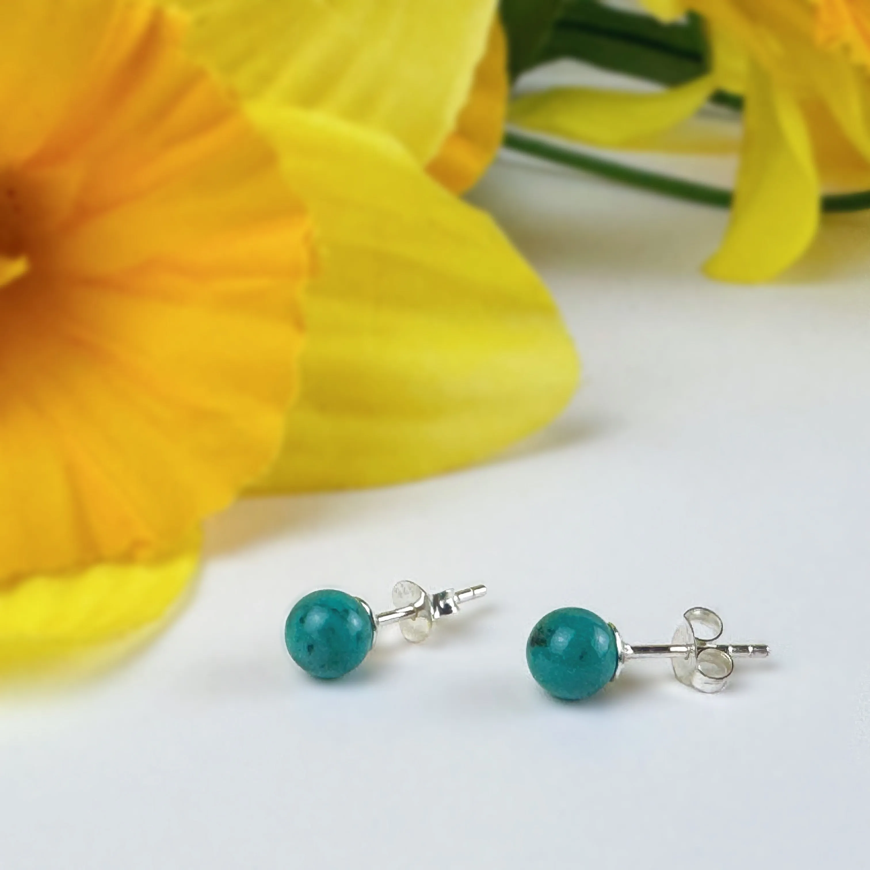 Turquoise Ball Earrings - VE380
