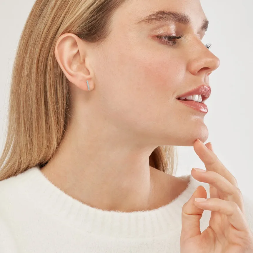 Turquoise Bar Stud Earrings