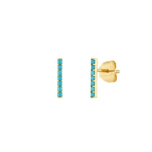 Turquoise Bar Stud Earrings