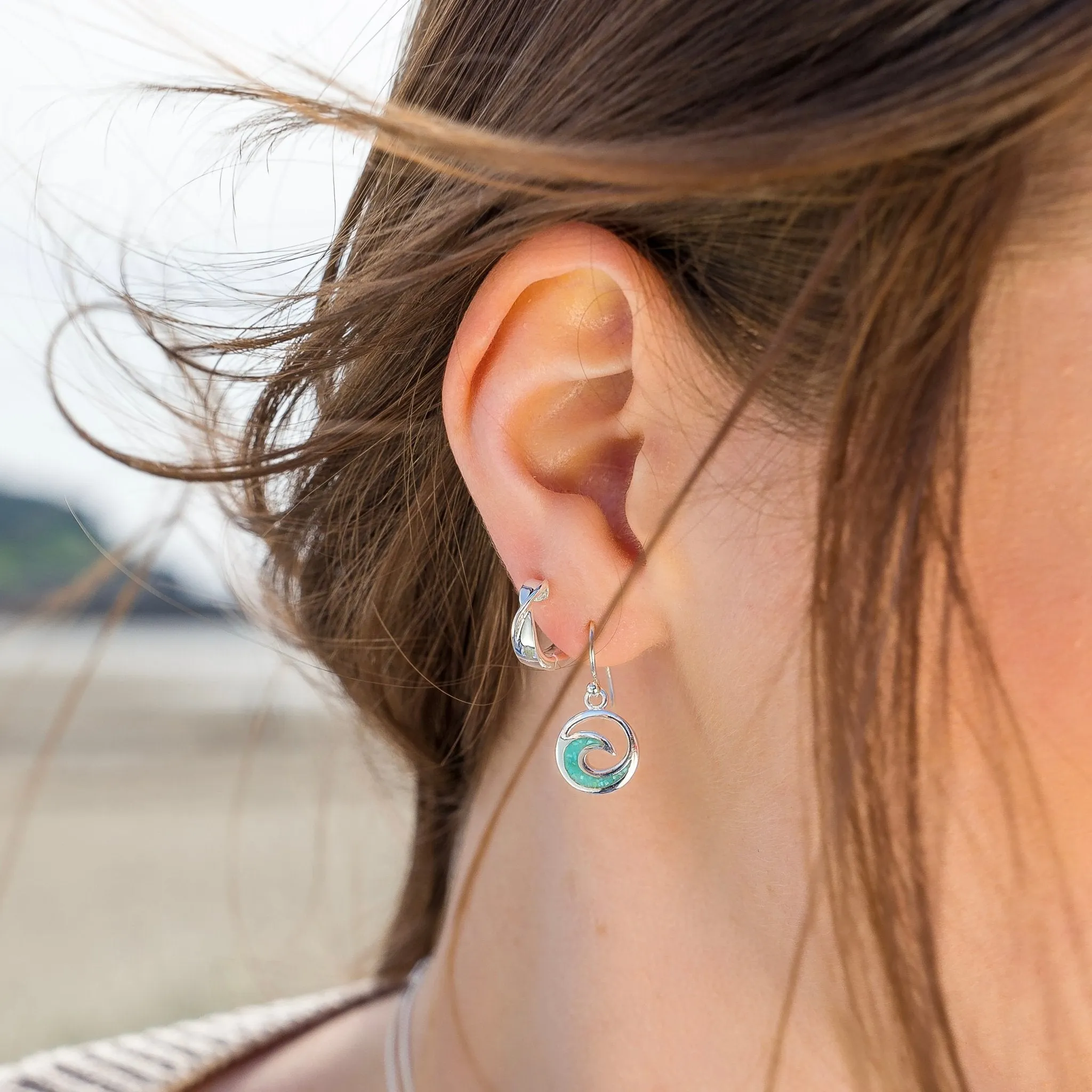 Turquoise wave earrings