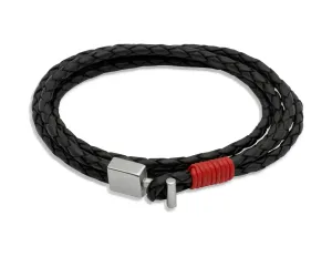 Unique & Co Black Leather Bracelet B181RE