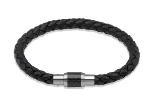 Unique & Co Black Leather Bracelet B225BL