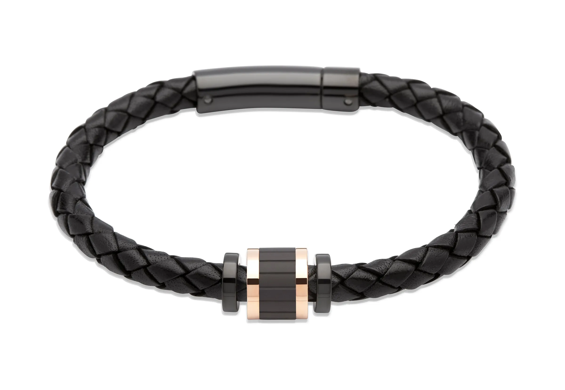 Unique & Co Black Leather Bracelet B324BL