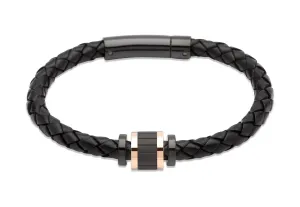 Unique & Co Black Leather Bracelet B324BL
