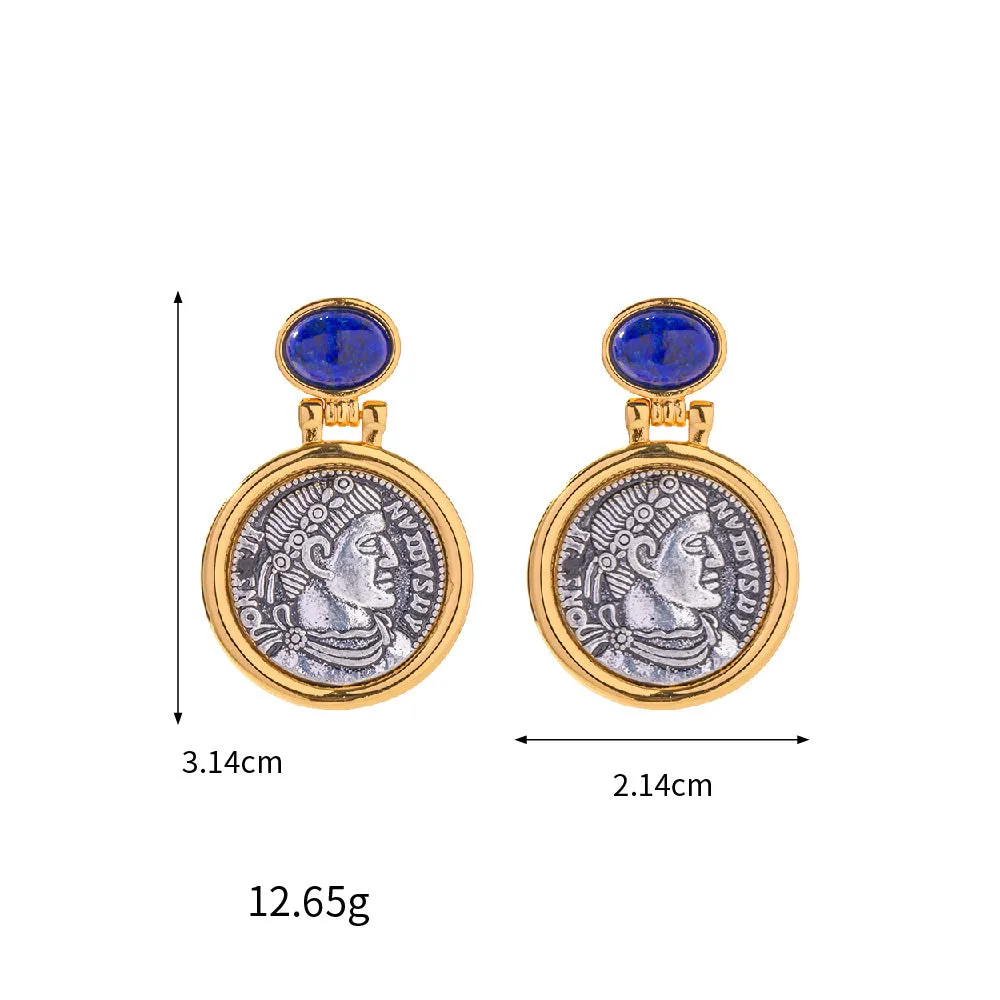 Vintage earrings with lapis lazuli