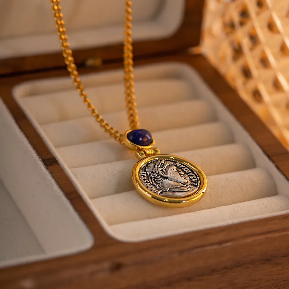 Vintage earrings with lapis lazuli