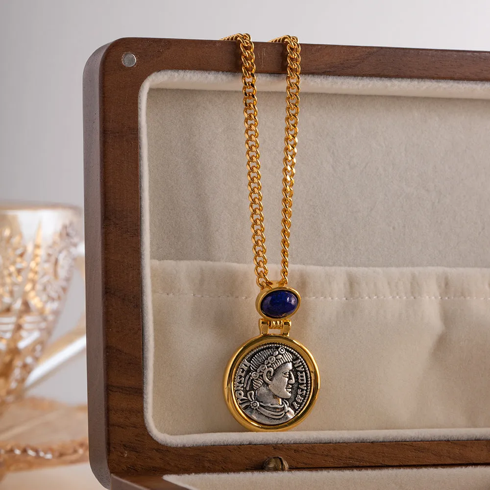 Vintage earrings with lapis lazuli
