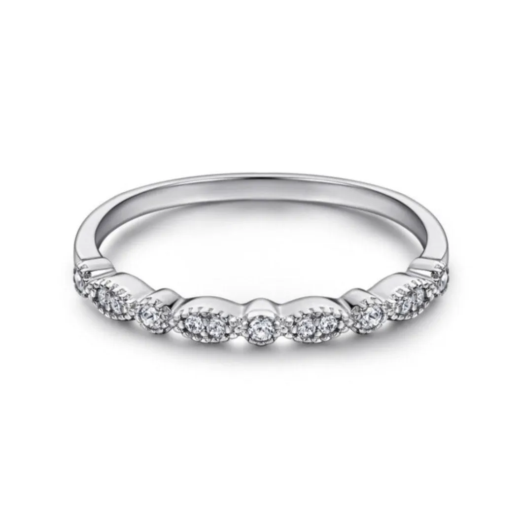 Vintage Half Eternity Wedding Band