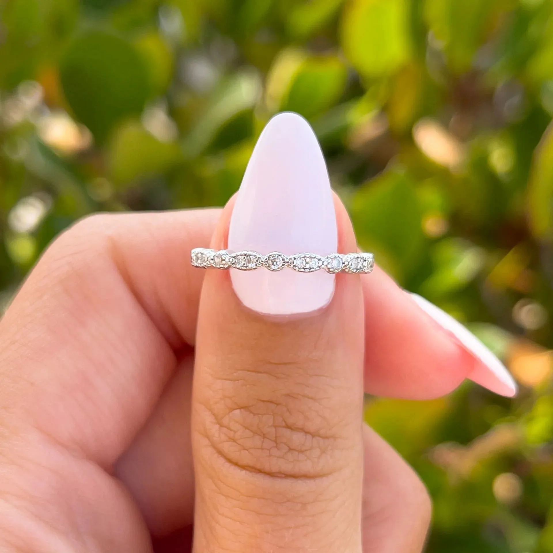 Vintage Half Eternity Wedding Band