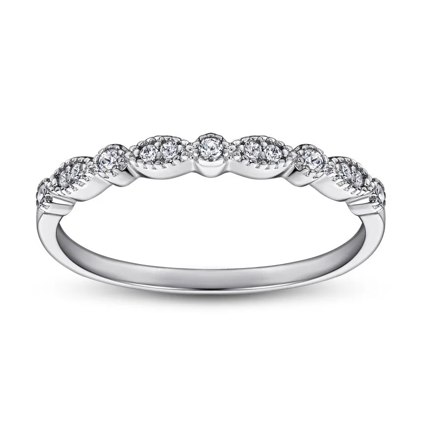 Vintage Half Eternity Wedding Band