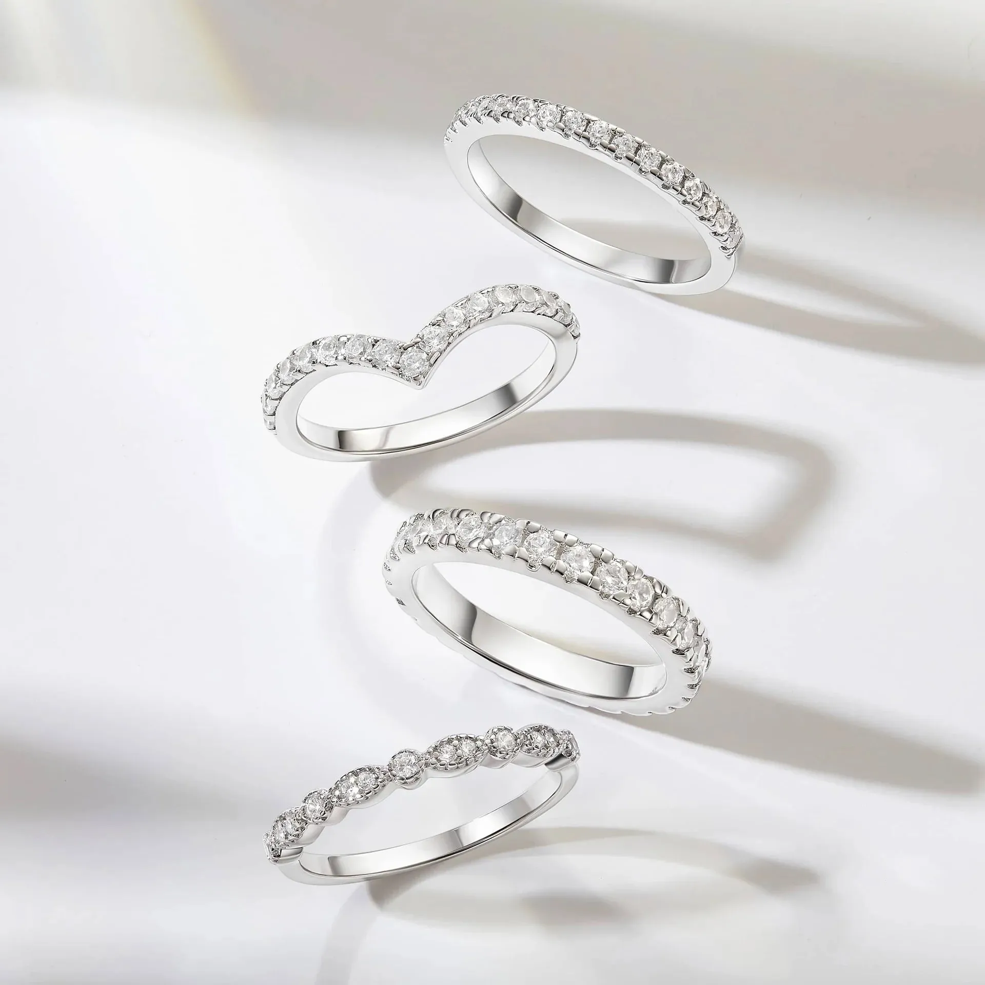 Vintage Half Eternity Wedding Band