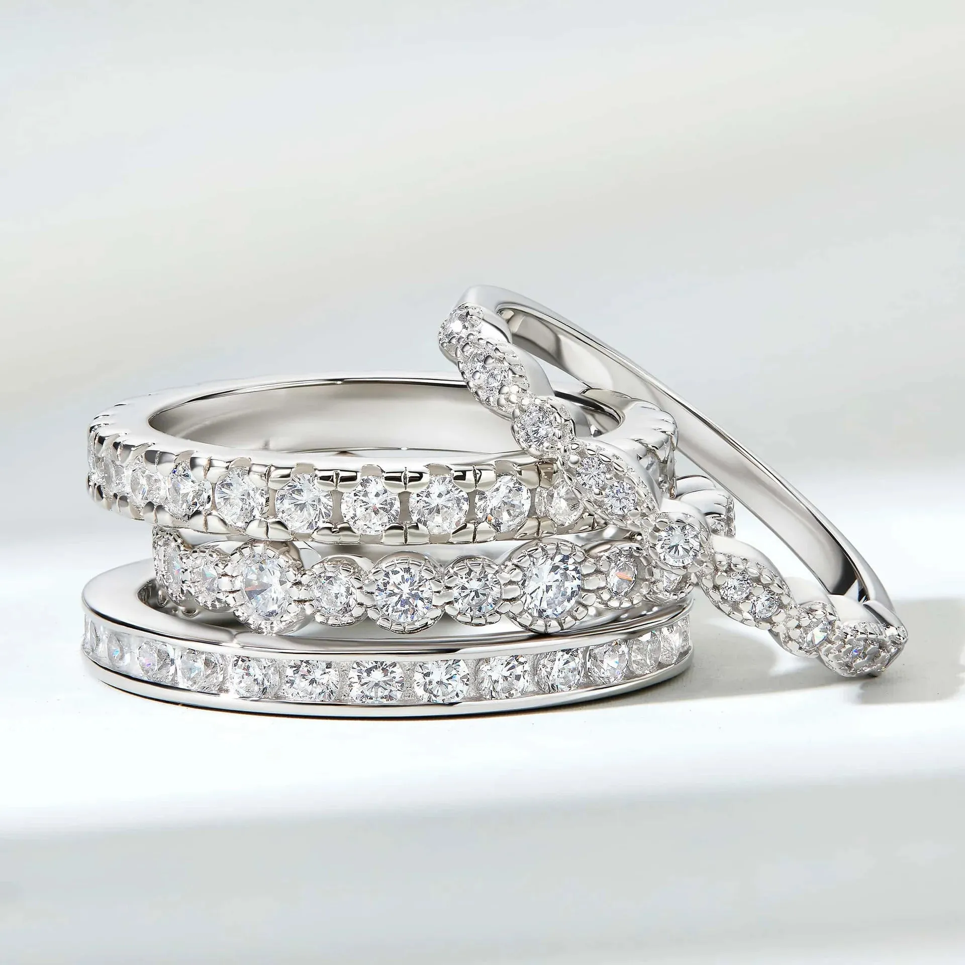 Vintage Half Eternity Wedding Band