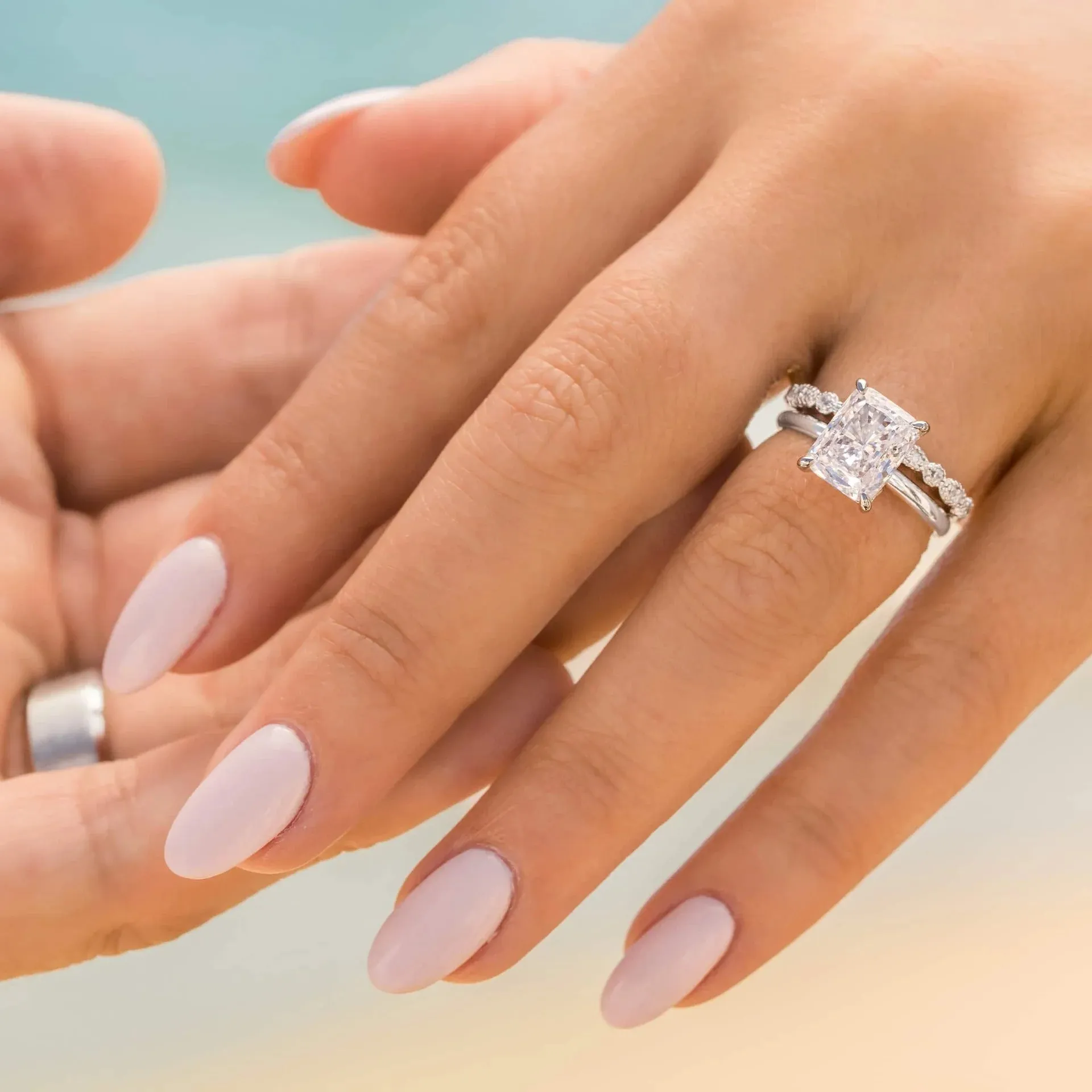 Vintage Half Eternity Wedding Band