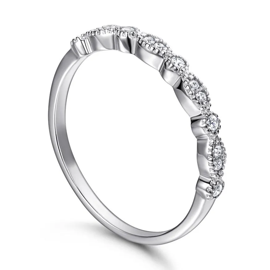 Vintage Half Eternity Wedding Band