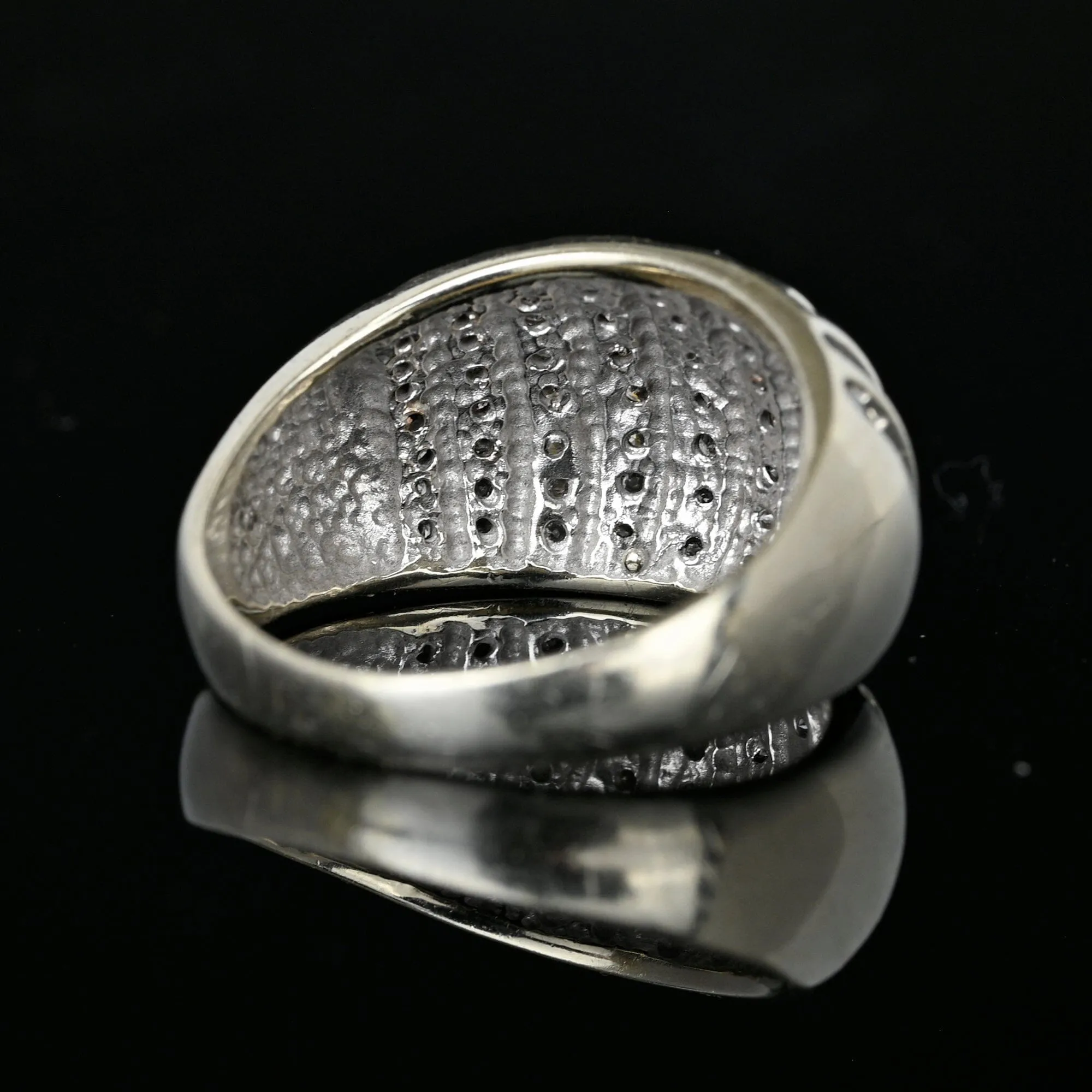 Vintage White Gold 1 CTW Diamond Dome Cocktail Ring