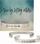 We Rise By Lifting Others Pewter Cuff