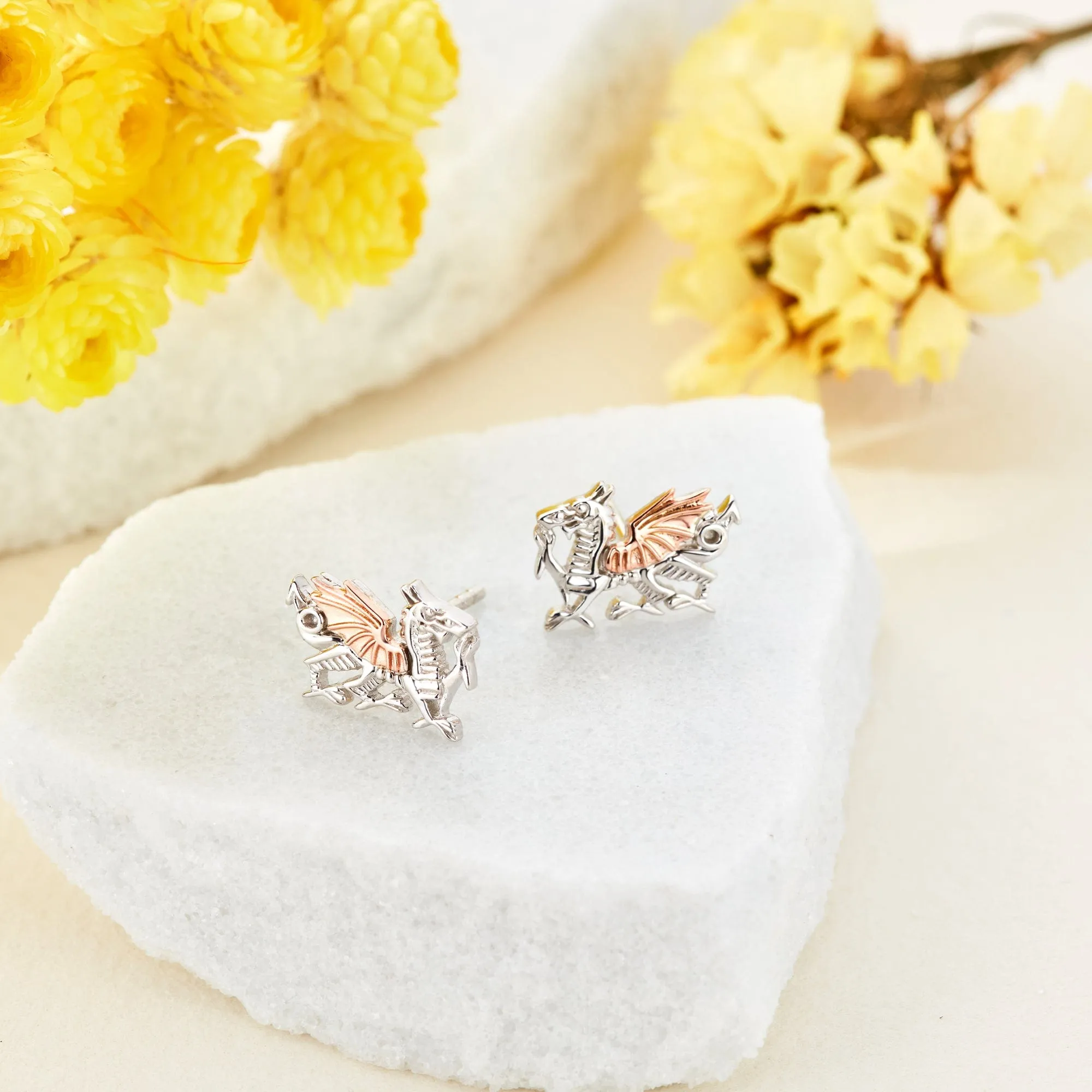 Welsh Dragon Stud Earrings
