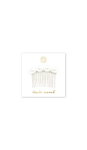 XL Pearl Hair Comb | Pearl/Rhodium