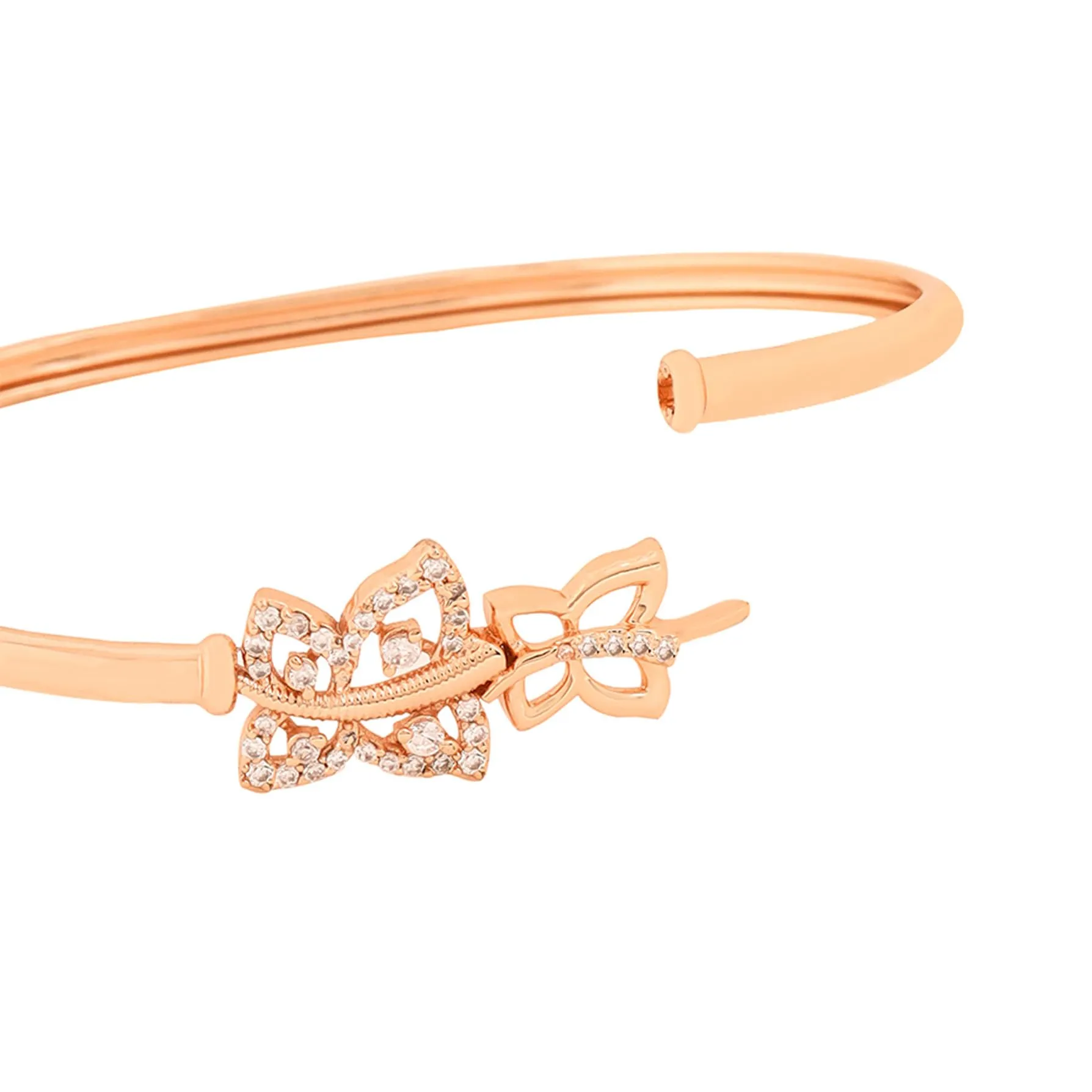 Yellow Chimes Bracelet for Women & Girls Fashion Cubic Zircon Bangle Bracelets Rosegold Plated Butterfly Bracelet | Birthday Gift For Girls & Women Anniversary Gift for Wife Valentine Gift for Girls